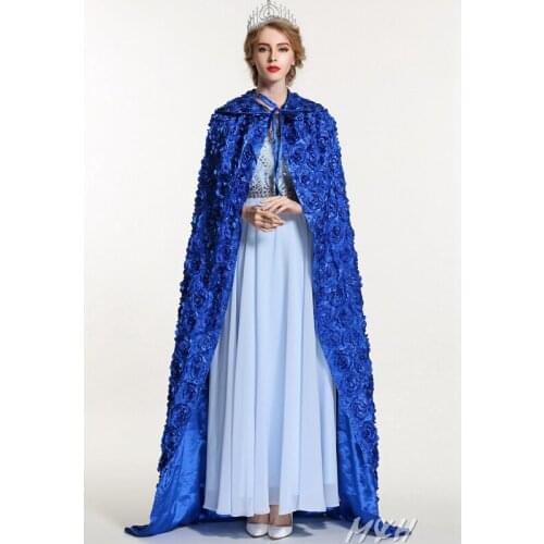 Fashion Rose Cloak Cake For Women ,Full Length 71" Lace-up Miss Robe Cape Cosplay Party Costume Pageant Cloak Shawl Handmade