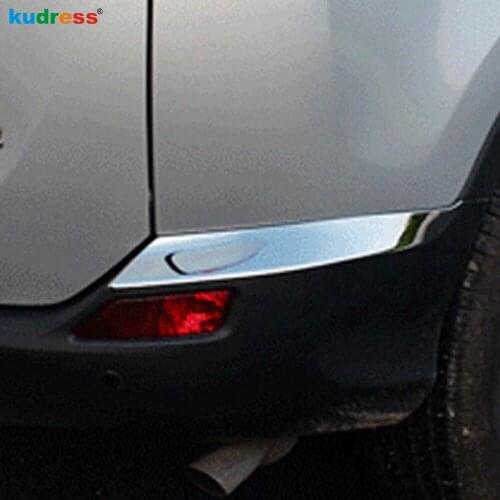 For Toyota RAV4 RAV 4 2016 2017 Chrome Rear Bumper Corner Cover Trim Foglight Lamp Eyelid Strip Car Styling Accessories 2pcs