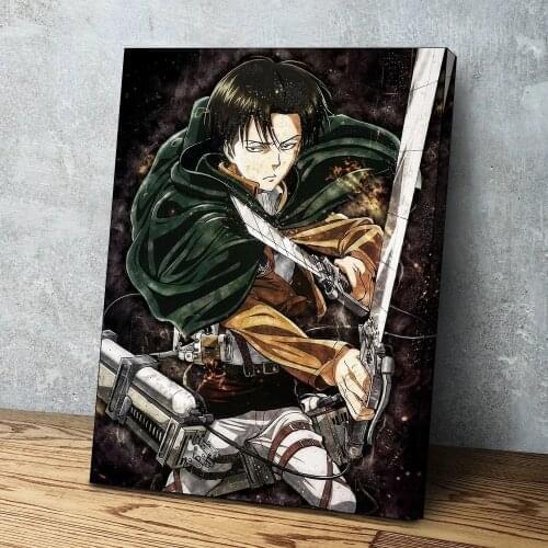 Wall Art Attack on Titan Anime Canvas Paintings HD Prints Levi Ackerman Poster Home Decor For Bedroom Modular Pictures Framed