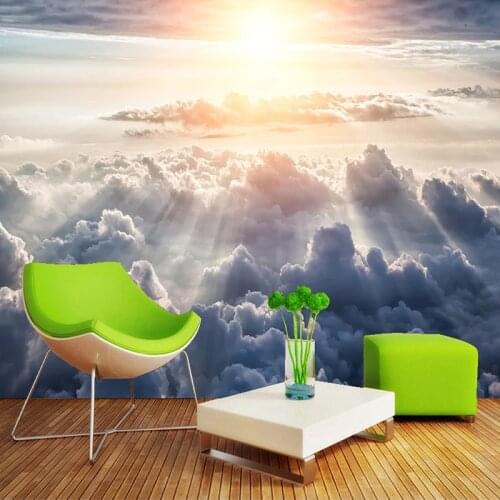 Custom Mural Sky Clouds Sunlight Natural Landscape 3D Photo Wall Paper Home Improvement Wall Painting Living Room Bedroom Fresco