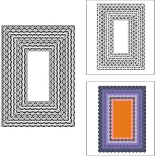 New Nesting Scalloped Rectangles 2020 Metal Cutting Dies for DIY Scrapbooking and Card Making Decor Embossing Craft No Stamps