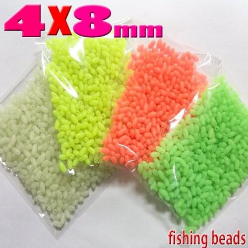 ARRIALL NEW oval soft fishing beads 4 colors size:4mm*8mm quantity:1000pcs/lot hole diameter:1.5mm