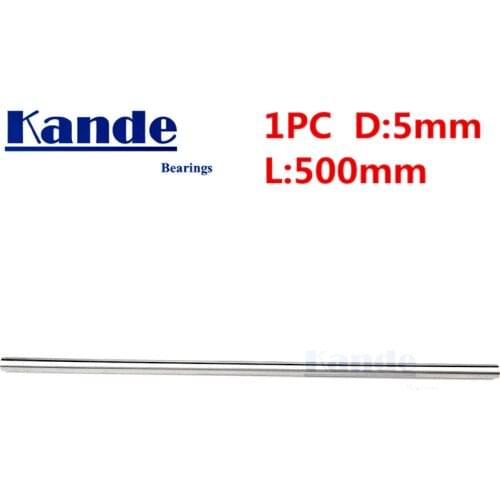 Kande Bearings 1pc d: 5mm 3D printer rod shaft 5mm linear shaft chrome plated rod shaft CNC parts 500mm chrome hardened rod