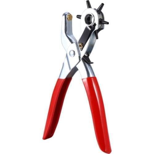 Sewing DIY Leather Belt Hole Punch Kit Plier Eyelet Puncher Revolve Sewing Machine Bag Setter Tool Watchband Strap Craft Tools