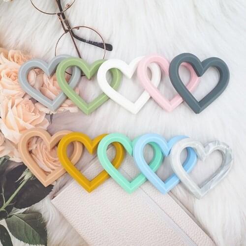 Chenkai 50PCS BPA Free Baby Silicone Heart Teether Tortoise Teething Food Grade For DIY Nursing Pacifier Chain Gifts