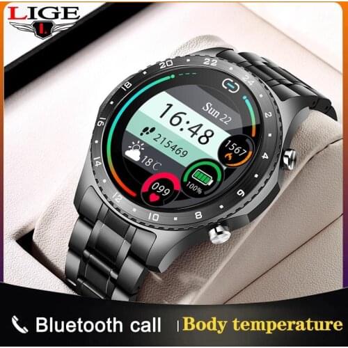 LIGE Fashion Smart Watch Mens Bluetooth Call Watch Heart Rate Monitor Fitness Tracking Clock Sports Waterproof Smartwatch Women