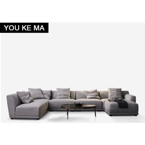 Italian Minimalist fabric sofa Nordic modern minimalist new style living room large apartment high-end sofa