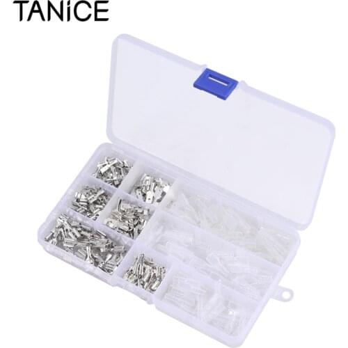 TANiCE 270Pcs Crimp Terminal Connector Set Flat Plug Insulated 2.8mm Crimp Connector Cable Lugs For Electrical Wire Connection
