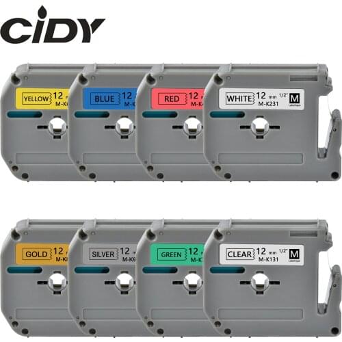 8 COLOR MK-231 M-K231 MK231 12MM thermal label tape ribbon for Brother P-touch Labeler PT-80 PT-90 PT-70