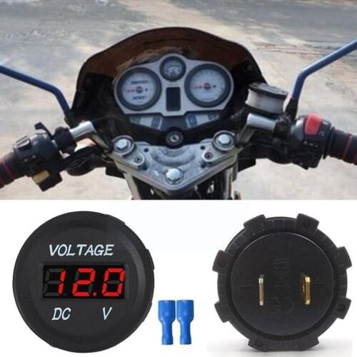 Voltmeter Round Waterproof Auto Boat Car Motorcycle Monitor L Voltmeter Tester Digital 6V-30V Mini Display M5F7