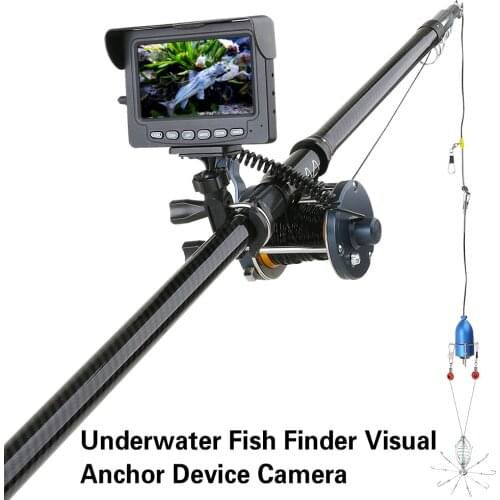 30M 1200TVL Fish Finder Underwater Fishing Camera 4.3 inch Monitor 10PCS LED Night Vision 195 Degrees Metal Sea wheel Camera