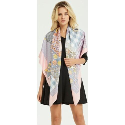 130*130cm TOP Silk Scarf 46 styles Free Shipping Ins Scarves Women Foulard Square Hijab Scarf Ladies Shawl wrap female hijab