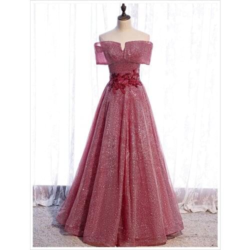 Vestido De Festa V-Neck Appliques Formal Dress 2021 A-Line Evening Dresses Long Dress Robe De Soiree Lace Up Evening Dress