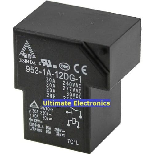 10pcs 953-1A-12DG-1 12VDC 30A Power relay 4 feet