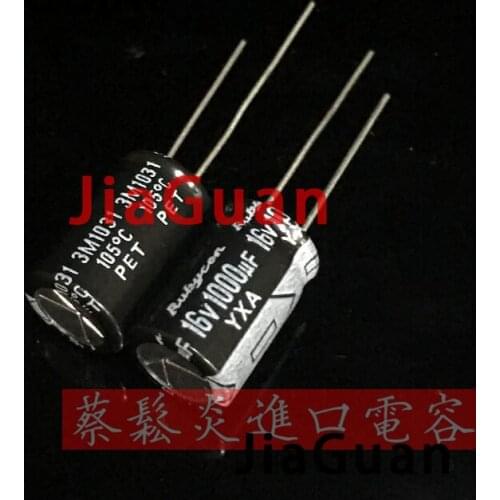 20PCS NEW 16YXA1000M RUBYCON YXA 16V1000UF 10X16MM 105 degrees Aluminum electrolytic capacitors yxa 1000UF 16V 1000UF/16V