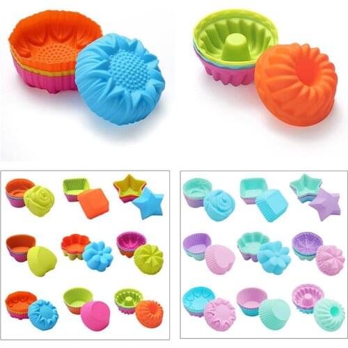 36 Pcs/Set Multicolor Cake Cup Mold DIY Muffin Cup Baking Tool Silicone Candy Fondant Chocolate Jelly Decoration Mold Cake Tools