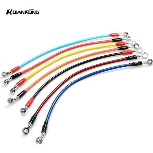 450mm Universal Motorcycle Brake Oil Hose Line Pipe Hydraulic Reinforced Stainless Steel Braided Fit ATV Dirt Pit Bike Racing MX
