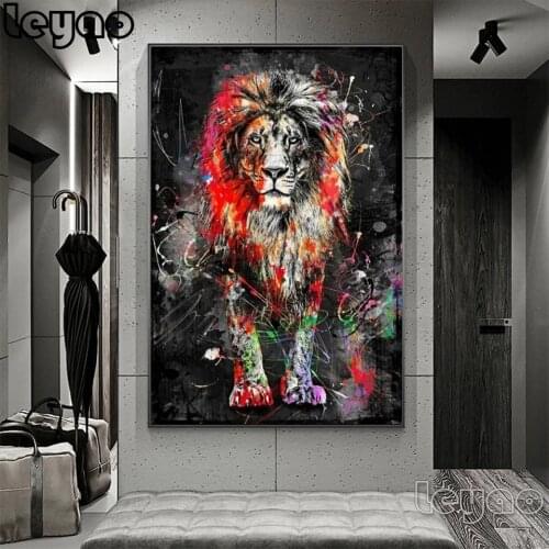 Diy diamond painting Watercolor doodle lion diamond embroidery animals full rhinestone icons art 5d square/round drill gift