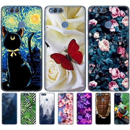 Cover phone case for huawei honor 7X soft tpu silicone back cover 360 full shockproof Painting coque clear