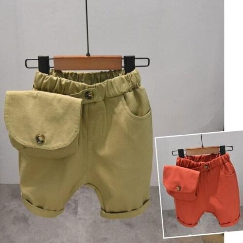 Children Pants kids summer trousers for baby boys loose shorts 2-6years orange army green