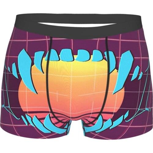 Vaporwave Aesthetic Visual Art Style Internet Meme Retro Cool Underpants Cotton Panties Mens Underwear Ventilate