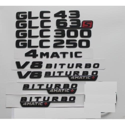Gloss Black For Mercedes Benz X253 C253 W253 GLC43 GLC63 S AMG GLC250 GLC300 V8 BITURBO 4MATIC Trunk Rear Star Emblems Badges