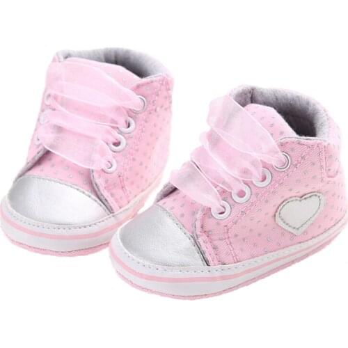 New Baby Girl Canvas Shoe Heart Shape Shoes Sneaker Anti-slip Soft Sole Toddler Shoes New High Quality Baby Shoes