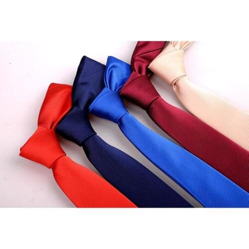GUSLESON Classics Mens Tie Solid Plain 100% Silk 6cm Slim Skinny Narrow gravata Necktie for men Formal Wedding Party business