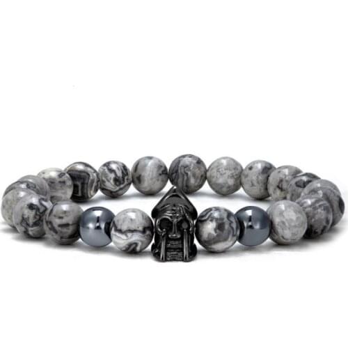 8mm crown elastic gold silver copper cz zircon cubic zirconia beads bohemian Yoga Bracelet agate Onyx Stone Bangles dg3