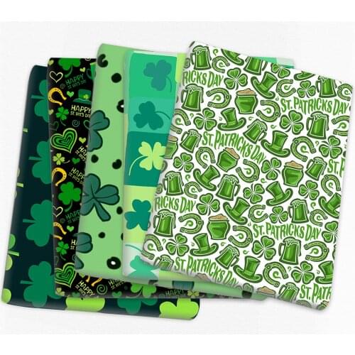 Patchwork St Patricks Green Polyester Cotton Fabric for Tissue Sewing Quilting Fabrics Needlework Material DIY Handmade,c15712