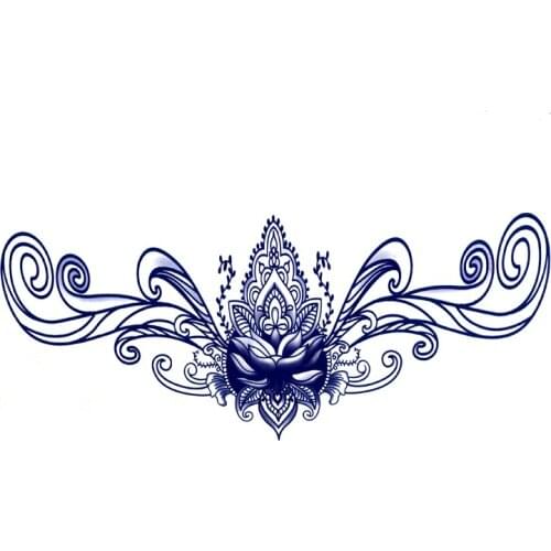Lotus Crown lasts 15 days tattoo Waterproof Temporary Tattoos Men makeup Flash Tatoo Sleeves tattoo Fake Tattoo For back