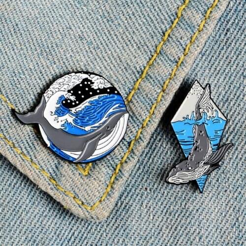 Fashion Marine Animals Chubby Whales Alloy Brooch Pin Clothes Corsage Accessory Jewelry Gift for Friends Wholesale