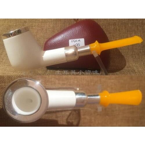 MSN.M0073 Finest Block Turkey Meerschaum Sepiolite pipe by Muhsin Erdogan pipe - Hand Carved Tobacco Smoking New medium