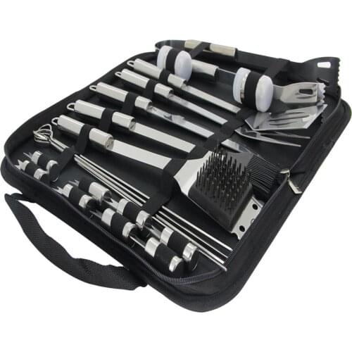 5~20 PCS Stainless Steel BBQ Tools Set Barbecue Grilling Utensil Accessories Camping Outdoor Cooking Tools Kit with Aluminum Box