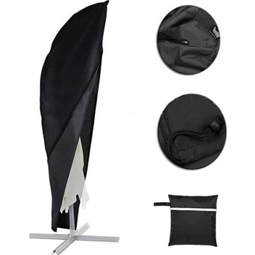 Outdoor Garden Black 210 Oxford Cloth Banana Umbrella Dust Cover Weatherproof Patio Cantilever Parasol Rain Prevention Bag FC49