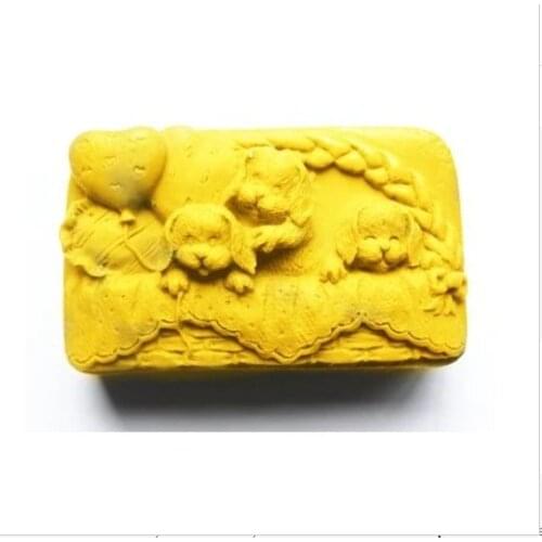 New Cute Dog Brother Craft Art Silicone Soap mold Craft Molds DIY Handmade soap molds