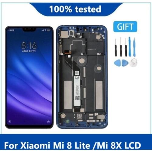 Original Display 6.26'' for Xiaomi Mi 8 Lite LCD Touch Screen Digitizer Assembly Repair Parts for Xiaomi Mi 8X LCD with Frame