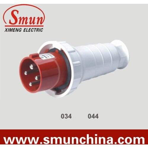 63A 380-415V 3P+E industrial plug 4pins male socket with CE ROHS 1 year warranty