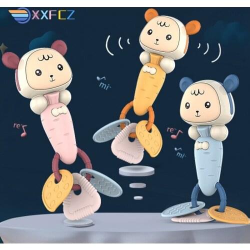 Montessori Soft Teething Baby Teether For Newborns 0 12 Months Infant Toddler Musical Crib Mobile Toy Educational Rattle Teether