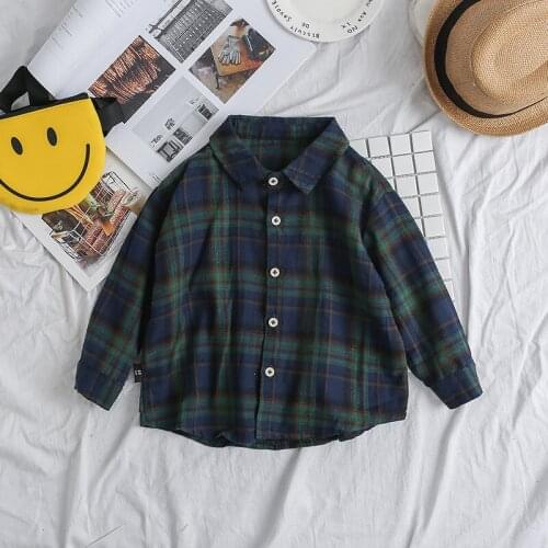 Baby Boys Plaid Shirts 2018 Autumn Kids Fashion Boy Clothes Spring Blouse Shirt for Boys Kids Cotton Shirt for School Children
