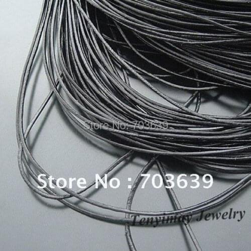 Wholesale 100m/Lot 1mm Black Leather Necklace Cords For DIY Free Shipping