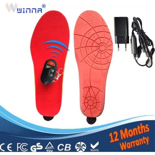 Heating insoles Battery Winter thick insole plush Powered With Wireless Remote Type Black red Memory Foam Shoes accessories