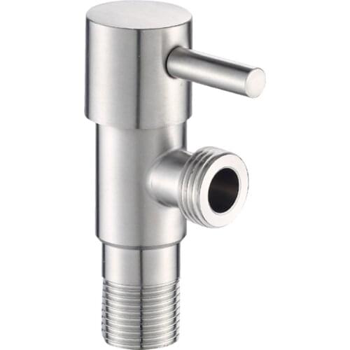 304 Stainless Steel Angle Valve G1 / 2 * 1/2 Water Heater Toilet Inlet Water Stop Valves Faucet Shower Octagonal Thread Plating