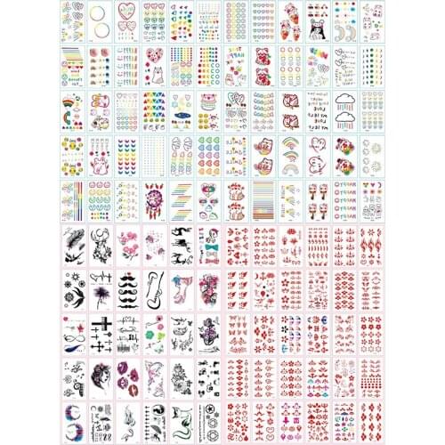 20pcsTemporary Tattoo Fake Tattoo Sticker on the Body Woman Waterproof Random Style Girl Art Temporal Tattoos