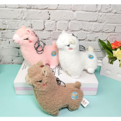 WANGAIYAO cute creative cartoon plush toy alpaca doll pendant mini white sheep doll bag pendant keychain birthday holiday gifts