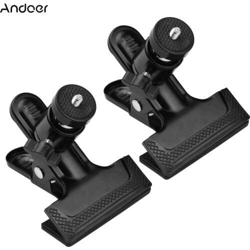 Andoer Clamp with Ball Head 1pcs/2pcs Multifunctional Photography Metal Clamp with Rotatable Ball Head for Cameras Tripod