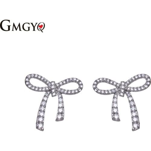 GMGYQ Cubic Zirconia Flowers Earrings For Women Fashion Jewelry 2018 Joyeria De Acero Inoxidable Women Accessories
