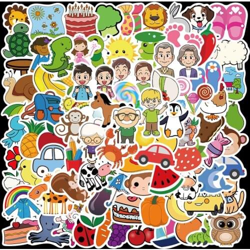 10/90PCS Cartoon Baby training Stickers Children Toys Stickers For Skateboard Guitar Laptop Cars Luggage Graffiti Decal Stickers