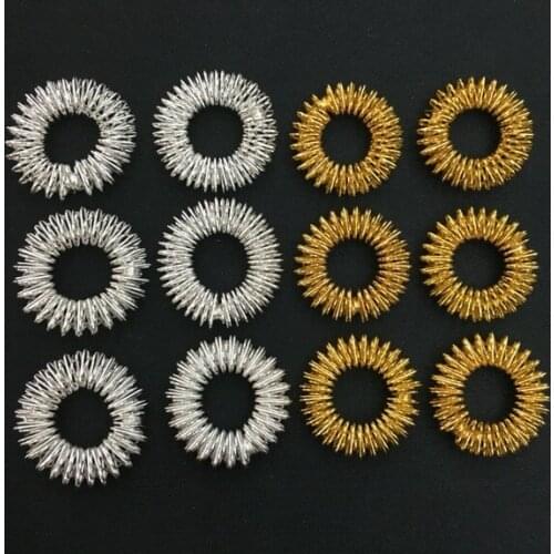 100 Pcs/lot Acupressure Finger Massager Ring Hand Reflexology Acupuncture massage Ring Pain Finger Therapy Massage Health Care