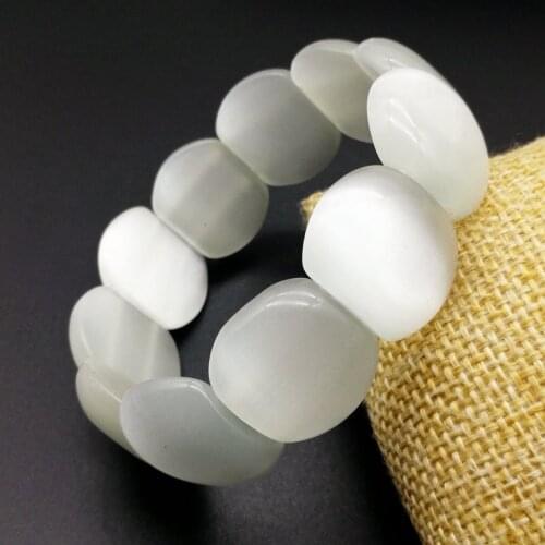 2 PCS white glass bead bracelet fashion jewelry DIY manual bracelet